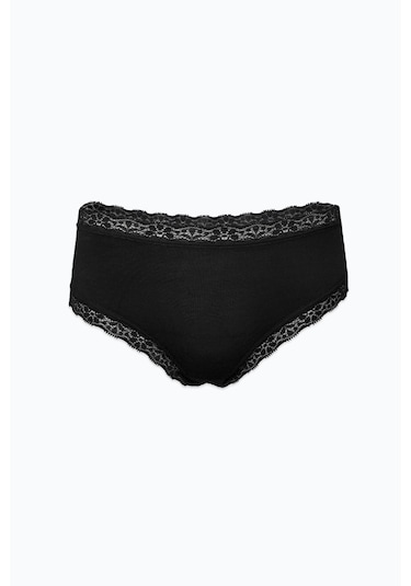 Malabadi Kadın 3'lü Paket Ultra Yumuşak Micro Modal Dantelli Slip Külot 3m700 Siyah