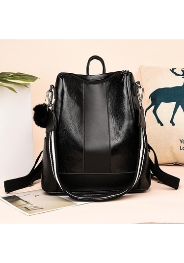 Luckydog Kahverengi 5 Fonksiyonlu Seyahat Çantası Retro Siyah Kadın Sırt Çantası Kahverengi