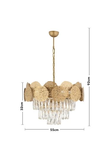 Kamelya Eskitme Kristalli Taşlı Modern Tasarım Kristal Salon Avize