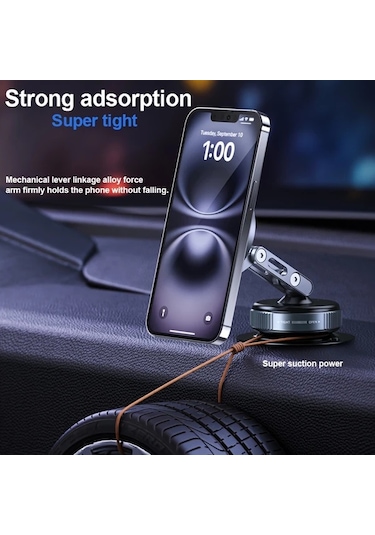 Willowhaven Desiontal X53 Emme Kupasi Araba Vakumlu Manyetik Telefon Tutucu 360 Derece Metal Ayarlanabilir Stand Kompakt