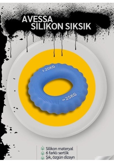 Avessa Silikon El Sıksık Rehabilitasyon Ve Spor İçin İdeal Silikon El Egzersiz Halkası Çok Renkli