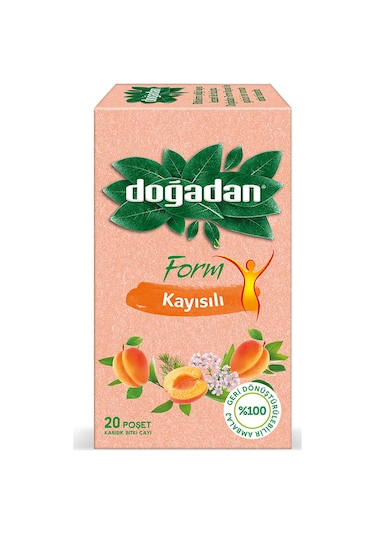 Doğadan Form Kayısılı Süzen Poşet Çay 20'li 50 G