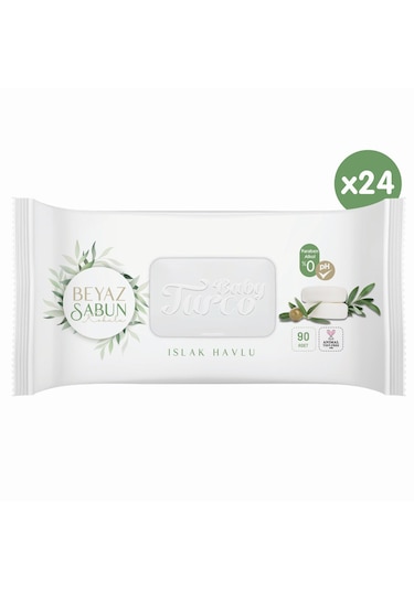 Baby Turco Beyaz Sabun Kokulu Islak Havlu 24 x 90'lı 2160 Yaprak