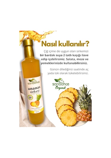 Ananas Sirkesi 500 Ml 4'lü Paket - Organik Doğal Fermantasyon