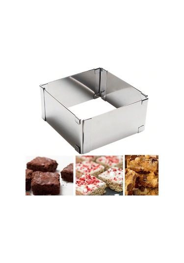 Ayarlanabilir Kare Yuvarlak Kek Kalıbı 2'li Takım Set Goldcakes