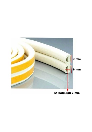 Kapı Pencere Bandı Fitili Yapışkanlı Soğuk Izolasyon Bant 3x2 6 Metre Beyaz 1 Kapı İçin İdeal Boyut
