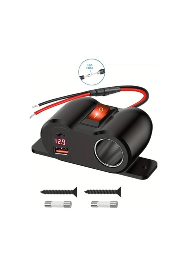 Kırmızı Işık Pd3.0+qc3.0 12v Çift Usb Çıkışlı Sigara Çakmak Soketi Güç Anahtarlığı İle, Pd3.0 Usb C Ve Qc3.0 Usb Portlu Araba Şarjı Voltmetreli, Tekne Deniz Kamyonu Utv Rv Araba Golf İçin 12 Volt Güç Adapteri Kırmızı Işık Pd3.0+qc3.0 12v Çift Usb Çıkışlı Sigara Çakmak Soketi Güç Anahtarlığı İle, Pd3.0 Usb C Ve Qc3.0 Usb Portlu Araba Şarjı Voltmetreli, Tekne Deniz Kamyonu Utv Rv Araba Golf İçin 12 Volt Güç Adapteri