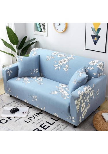 Mufunye Çok Renkli Polyester Kanepe Kılıfı - 1-4 Kişilik Boyut Seçenekleri Göl Mavisi