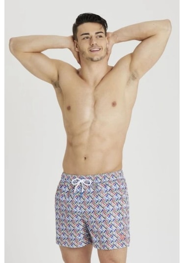 Arena Şort Men's Beach Short Allover Erkek Deniz Şortu 005253100 Mavi