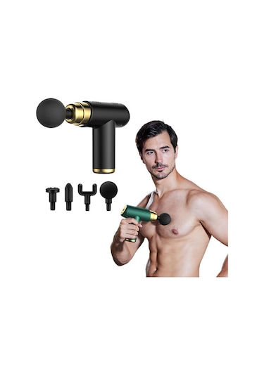 Ruicoo Kas Geliştirici Masaj Aleti - 6 Hız Ayarı İle Derin Kas Rahatlatma, 4 Değiştirilebilir Uç, 1200mah Pil Ve Usb-c Şarj Yeşil Çok Renkli