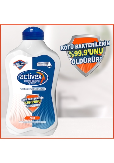 Activex Aktif Antibakteriyel Sıvı Sabun 2 x 1500 ML + 500 ML