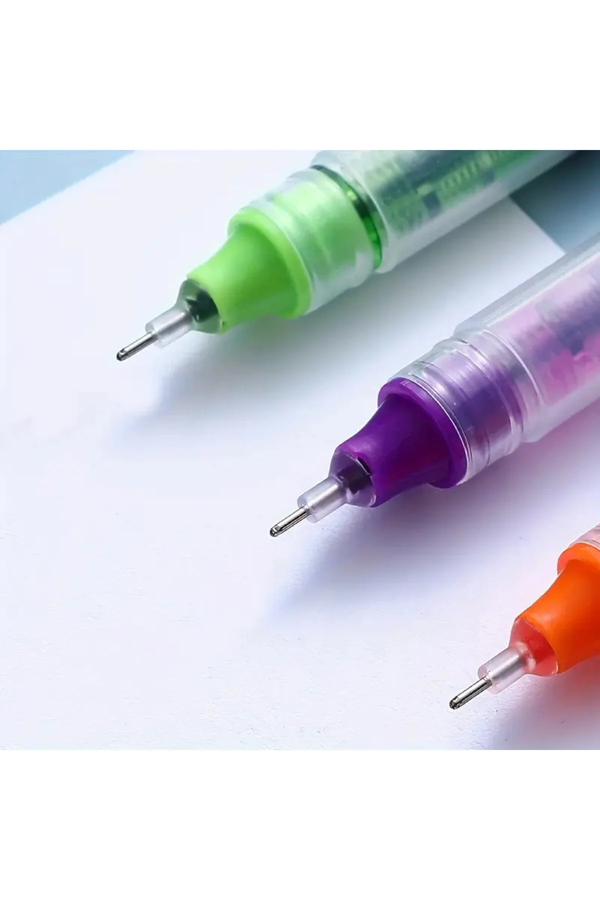 12 Adet Hızlı Kuruyan Nötr Renk Tükenmez Kalem - 0.5mm İğne Karbon Kalem Çok Renkli