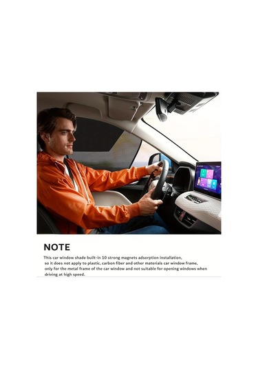 Chuangyinshop Black Magnetic Car Sunshades 4pcs Yıldız Desenli Uv Koruma Ve Isı Yalıtım Perdesi