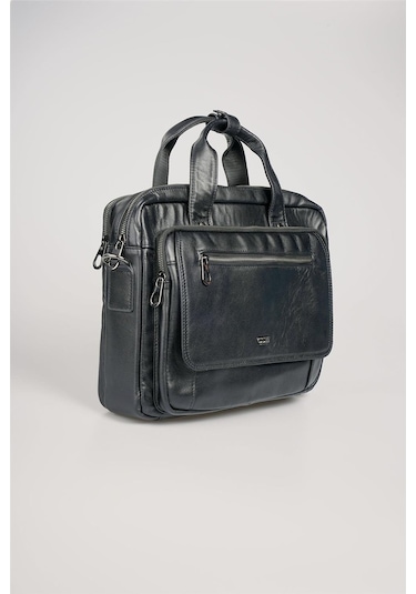 Ççs 71473 Hakiki Deri Evrak Çantası Siyah