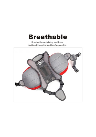 Samdoo Kırmızı L Boy Nylon Köpek Sırt Çantası, Yolculuk İçin Yansıtıcı Şeritli, Taban Kuyruklu Tasarım