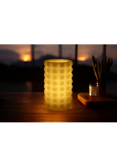 Fener Mum Bubble Krem Kavun Kokulu Dekoratif Mum