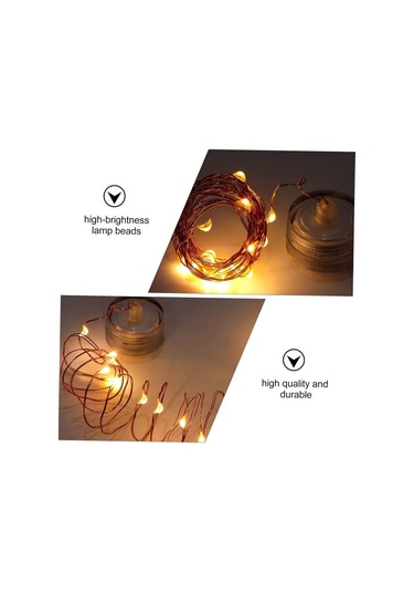 Agoodshop Led Dize Işık 6ft 20 Ledler Mini Pille Çalışan Dize Işık Sıcak Beyaz 1 Adet Polisilikon 2v