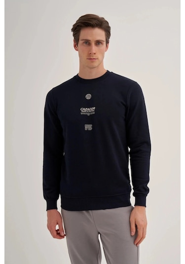 Cazador 3 İplik Erkek Lacivert Sweatshirt 5222 Lacivert