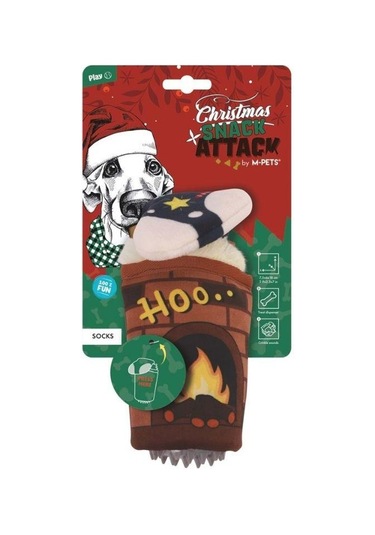 M-pets Christmas Ödül Hazneli Çorap Peluş Köpek Oyuncağı