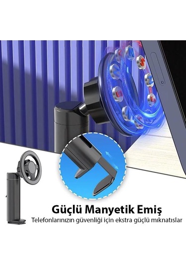 Zhltools Magsafe Uyumlu Masa Koltuk Klipsli Manyetik Telefon Tutucu Siyah
