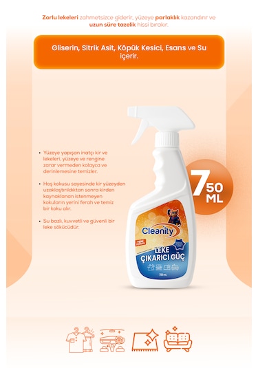 Leke Çıkarıcı Güç 750 Ml Tüm Kumaş Ve Yüzeylerde Etkili Formül