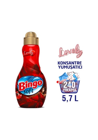 Bingo Soft Konsantre Çamaşır Yumuşatıcısı Lovely 4 x 1440 ML