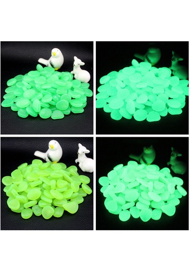 Suofeng 50 Adet Mavi Işıklı Resin Taşları - Güneş Işığıyla 3 Saat Parlar, Bahçe Akvaryum Dekorasyonu, Yol Yönlendirme