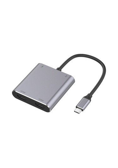 4'ü 1 Arada Type-c - Çift Hdmı + Usb + Type-c Hub Adaptörü