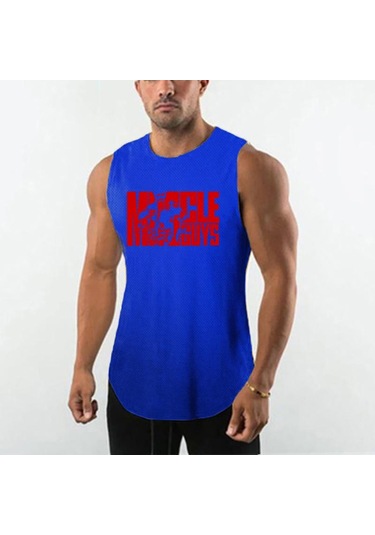 Siyah Muscleguys Spor Moda Tank Top Yaz Spor Salonu Vücut Geliştirme Kolsuz T-shirt Erkek Tranning Yelek Spor Örgü Muscleguys Baskılı Atlet
