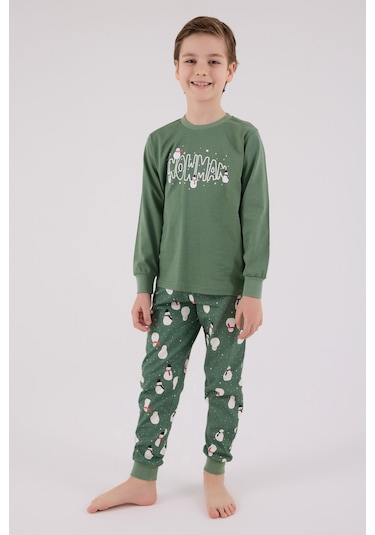 Rolypoly Erkek Çocuk Yeşil Pijama Takımı Rp3680-c-v2