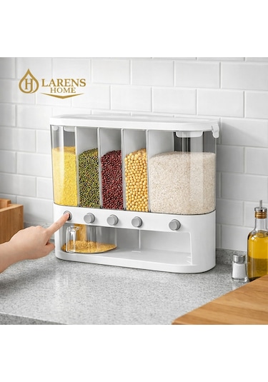 Store V5 5 Bölmeli Bakliyat Saklama Kabı Beyaz