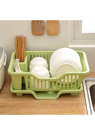 Qingmipy Büyük Boy Kahverengi Kalın Tip Mutfak Tabak- Bardak Süzme Rafı, Çamaşırlar Ve Besteçler İçin Su Süzme Depolama Kutusu, Ev Mutfak Tezgahı Organizatörü Diğer