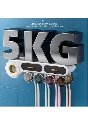 Bosphorusboutique02 Türkçe Otomatik Diş Macunu Sıkacağı Ve Diş Fırçası Saklama Kutusu Seti Diğer