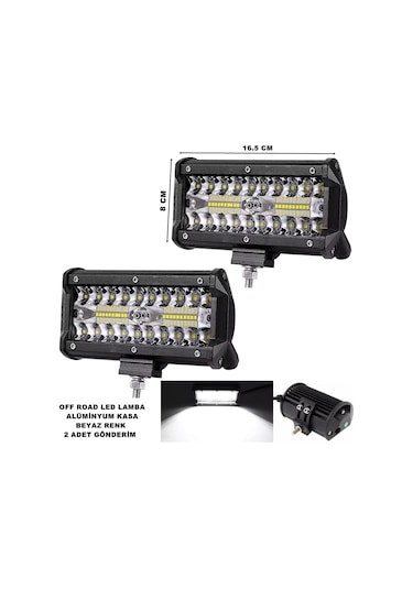Off Road Power Led Lamba BEYAZ Sabit Led 8x16,5 cm 2 Adet - Point