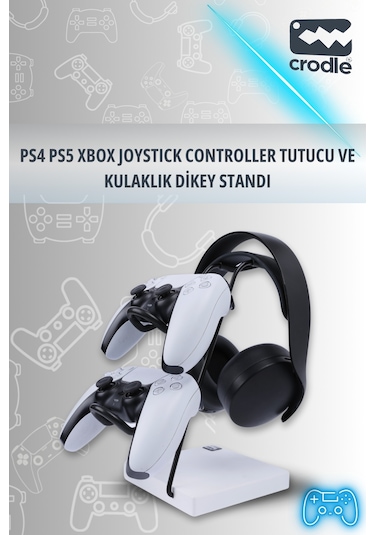 Beyaz Ahşap Ve Siyah Metal Gaming Ps4 Ps5 Xbox Joystick Kontrolle