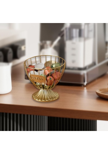 Homyl Kapsül Tutucu Pratik Kahve Pod Düzenleyici Tezgah Ofis Altın