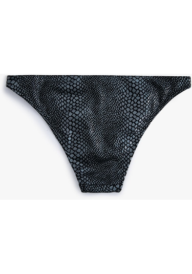 Koton Yılan Derisi Desenli Bikini Altı Normal Bel Siyah Desenli 4sak00042mm Siyah