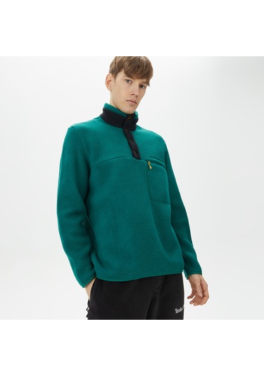 Peak Performance Fleece Snap Erkek Yeşil Outdoor Polar Düz G78899060 Yeşil