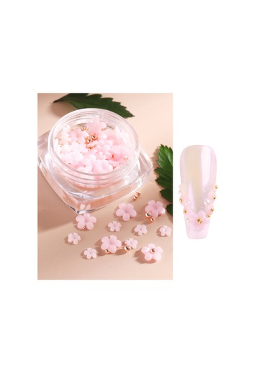 Reedark Aksesuar Çiçek Taşlı Tırnak Dekoru - Dıy Manikür Seti Renkli İnci Detaylı
