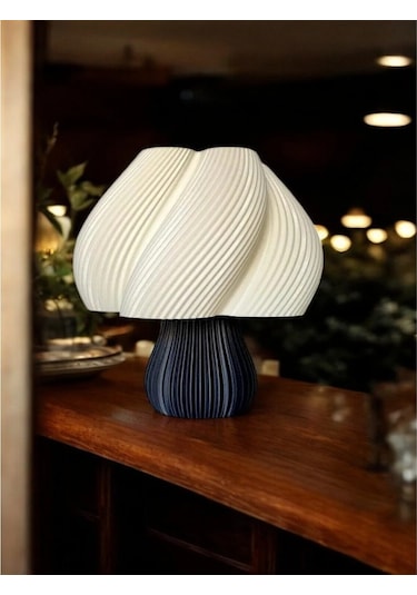 Vintage Gece Masa Lambası , Bohem Ev Dekorasyon , Dekoratif Abajur - Siyah Krem Çok Renkli