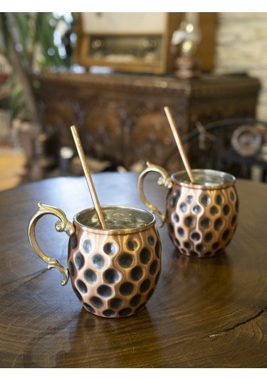 Bakır Kupa Gamzeli Model Çift Renk 2'li