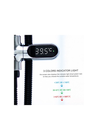 Suofeng Bebek Duş Su Sıcaklığı Ölçerü, Akıllı Led Gösterge, 5-85 C Aralığı, Pilli Olmayan, Su Enerjili, Banyo İçin Abs Malzeme