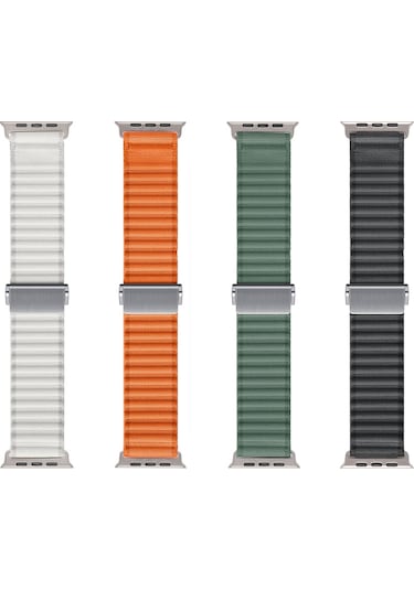 Watch 10 46mm Uyumlu Zore Krd-123 Naylon Kumaş Hasır Örgülü Kordon-beyaz