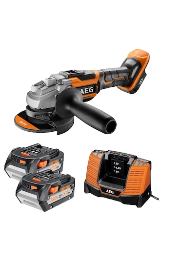Aeg BEWS18-125BLLI-502C 5.0AH Akülü Kömürsüz Avuç Taşlama 125 MM