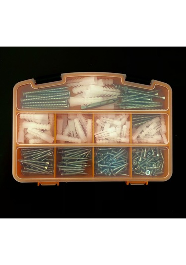 327 Parça 13 Çeşit Vida Seti, Dübelli Sunta Vidası,takım Çantalı