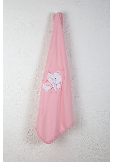 %100 Pamuklu Yenidoğan Çift Katlı Penye Bebek Battaniyesi Sb 513 Pembe Pembe