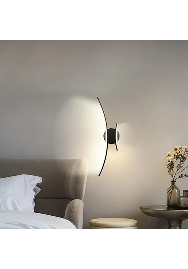 Fastbuy Dream011 Modern Minimalist Altın Led Duvar Lambası, Karartılabilir 3 Renk Sıcaklığı, Yarı Gömme Tasarım, Ev Dekoru İç Altın