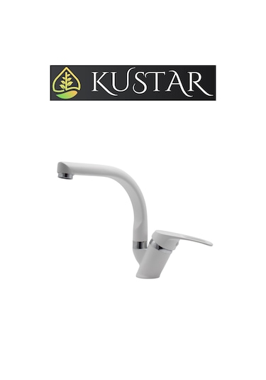 Kustar Tyal Kısa Mix Aç Kapa Banyo Lavabo Bataryası Beyaz