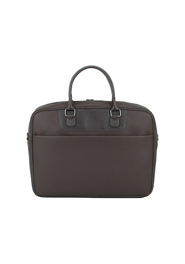 Case Club Erkek Evrak Çantası Omuz Askılı 15,6'' Laptop Bölmeli Kahverengi