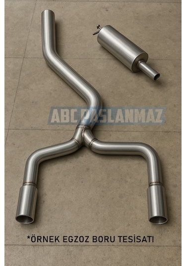 48mm Egzoz Ara Boru Boy100cm Krom Ekzoz Çıkış Borusu Kalınlık 2mm